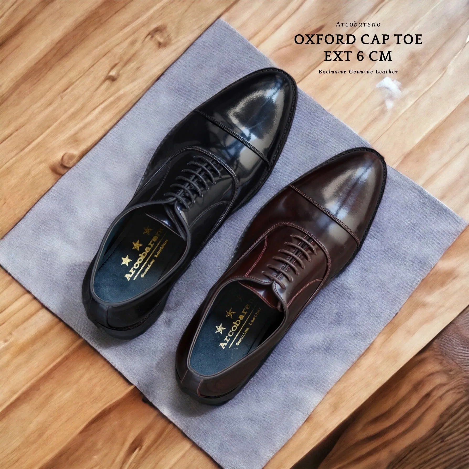 502-1 EXT 6 CM Oxford Cap Toe Piano Black