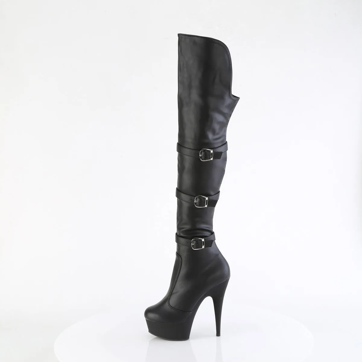 6 Inch Heel DELIGHT-3018 Black Stretch Pu