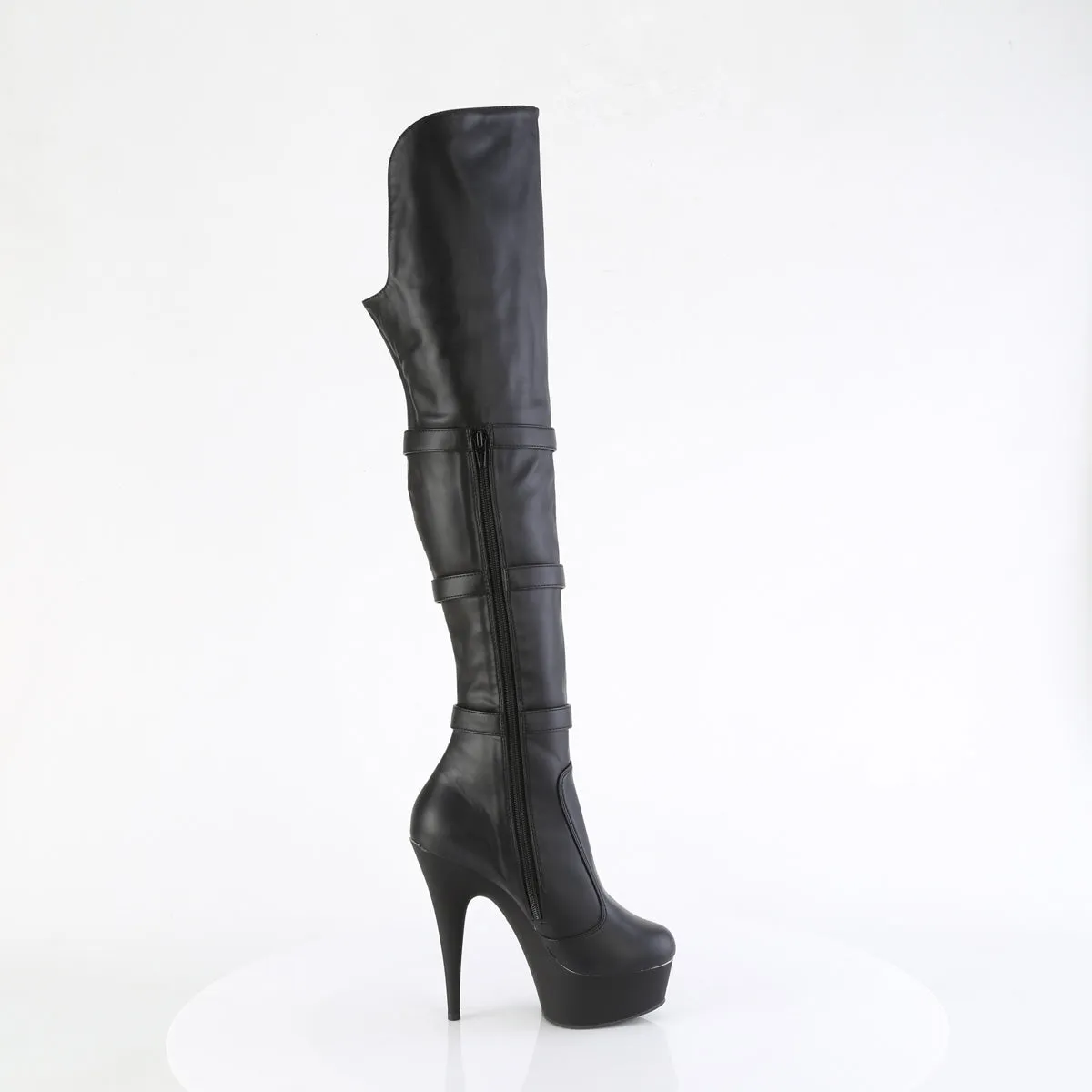 6 Inch Heel DELIGHT-3018 Black Stretch Pu