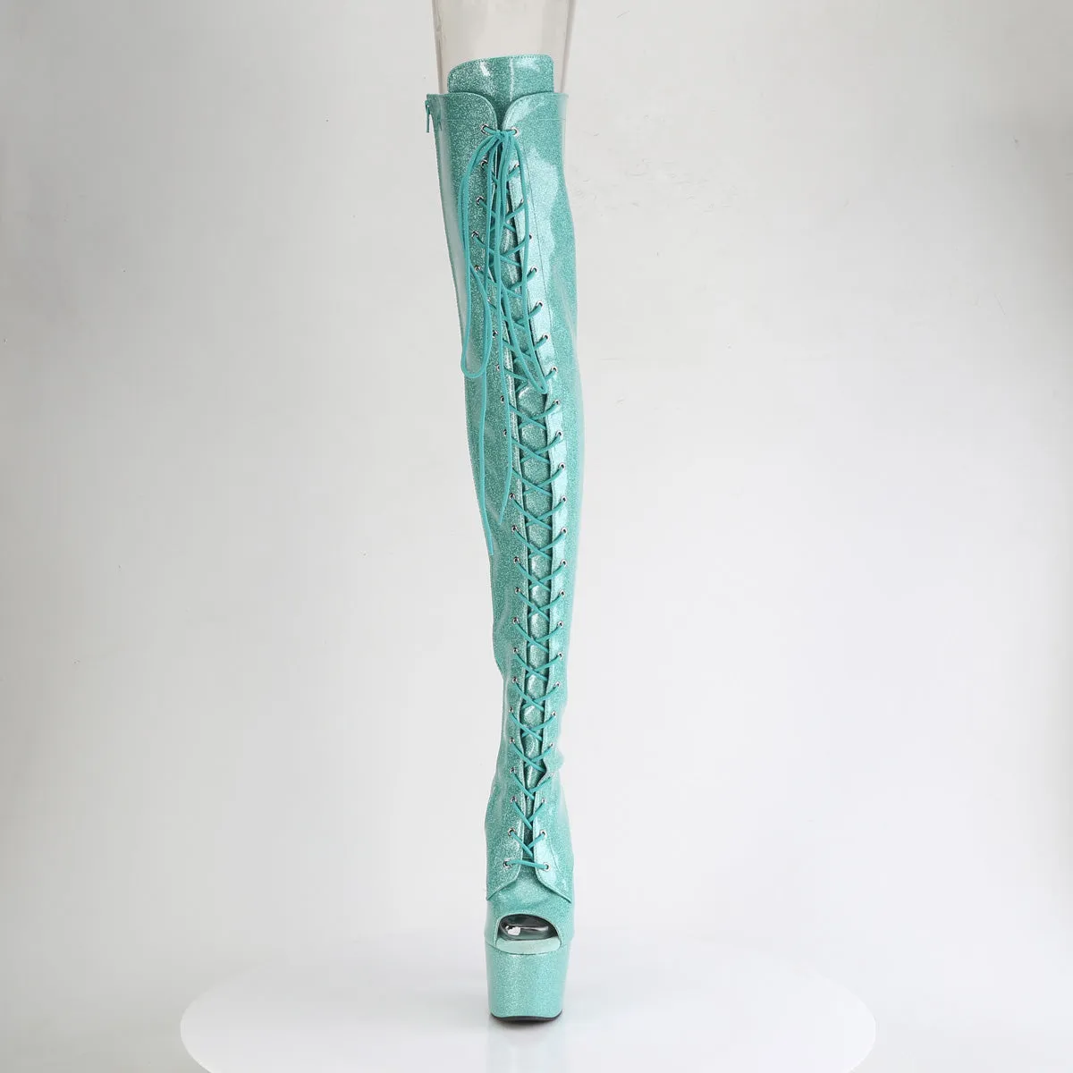 7 Inch Heel ADORE-3021GP Aqua Glitter