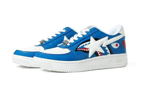 A Bathing Ape Bapesta Low 'Color Block Shark Blue'