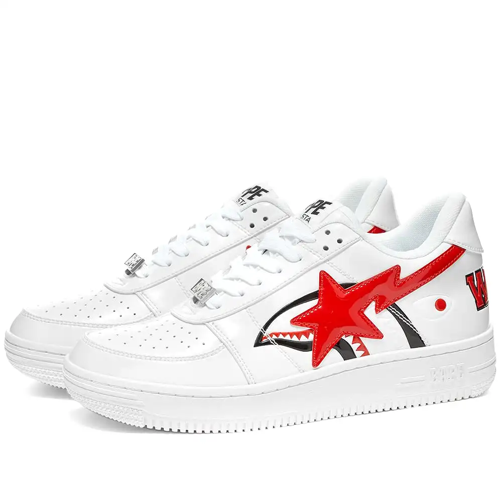 A Bathing Ape Bapesta Low 'White Shark Face'