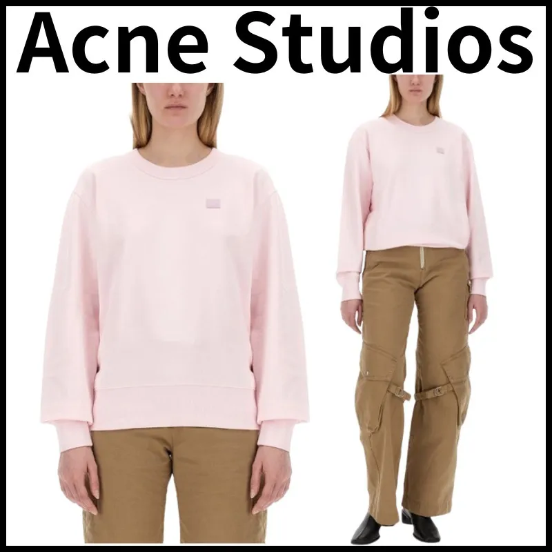 Acne Studios  |Long Sleeves Cotton Logo Hoodies & Sweatshirts