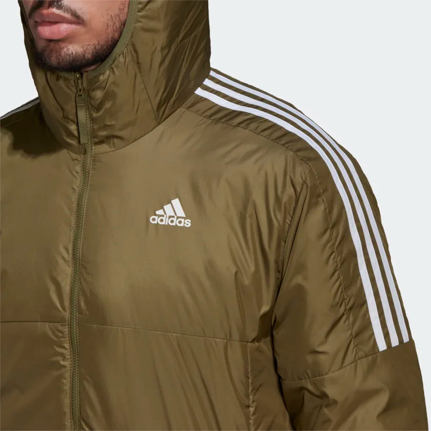 Adidas Essentials Insulated Hooded Jacket -Olive Green