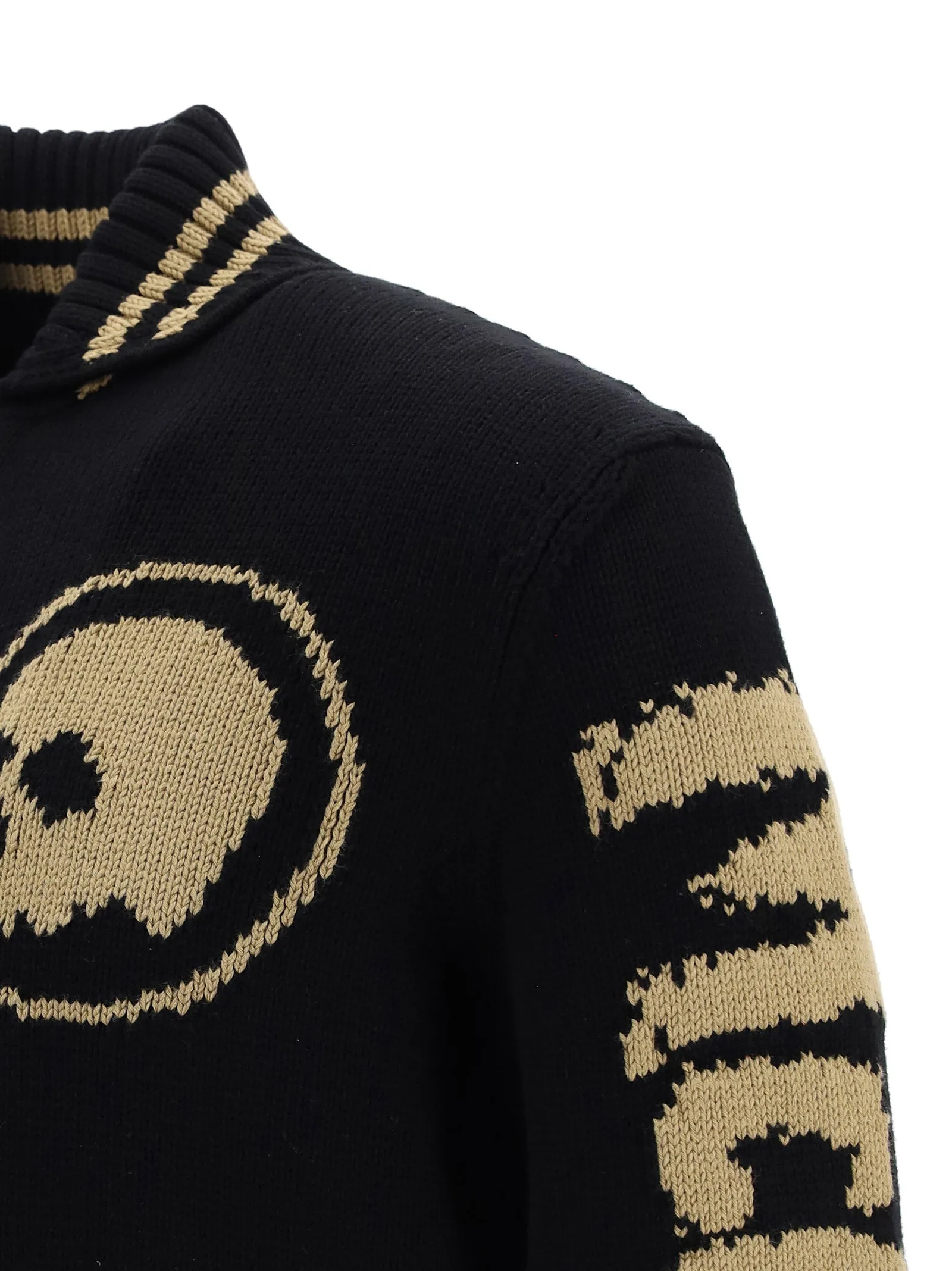 Alexander McQueen Logo Skull Intarsia Knit Jacket