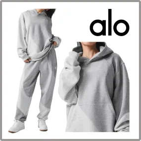 ALO Yoga  |Unisex Long Sleeves Cotton Hoodies & Sweatshirts