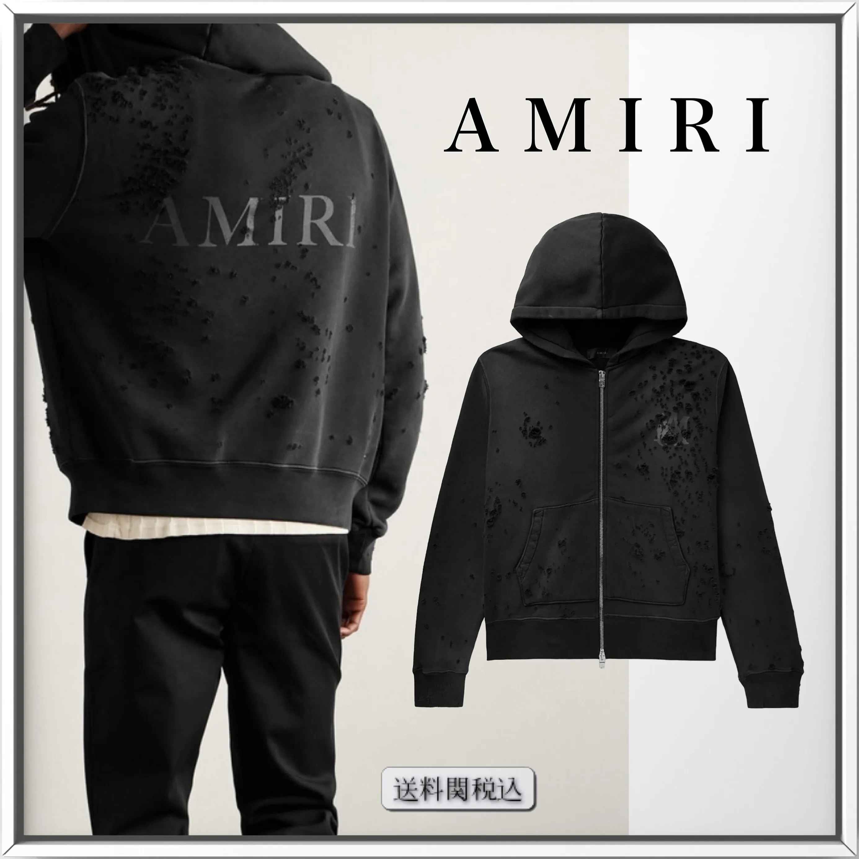 AMIRI  |Street Style Cotton Logo Hoodies