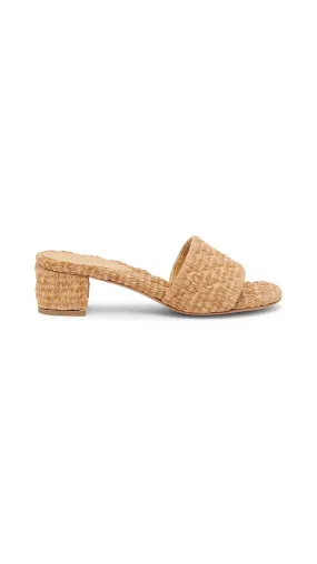 Amy Intreccio Raffia Mules - Natural