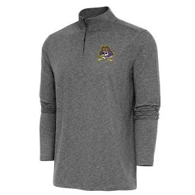 Antigua ECU Pirates Heather Black Hunk Quarter-Zip Pullover Top