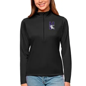 Antigua Northwestern Wildcats Women's Black Tribute Quarter-Zip Pullover Top