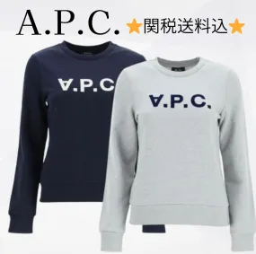 A.P.C.  |Long Sleeves Plain Cotton Logo Hoodies & Sweatshirts