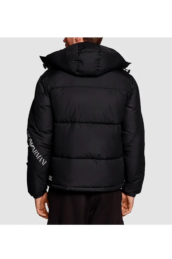 Armani EA7 Winter Hooded Puffer Jacket Black