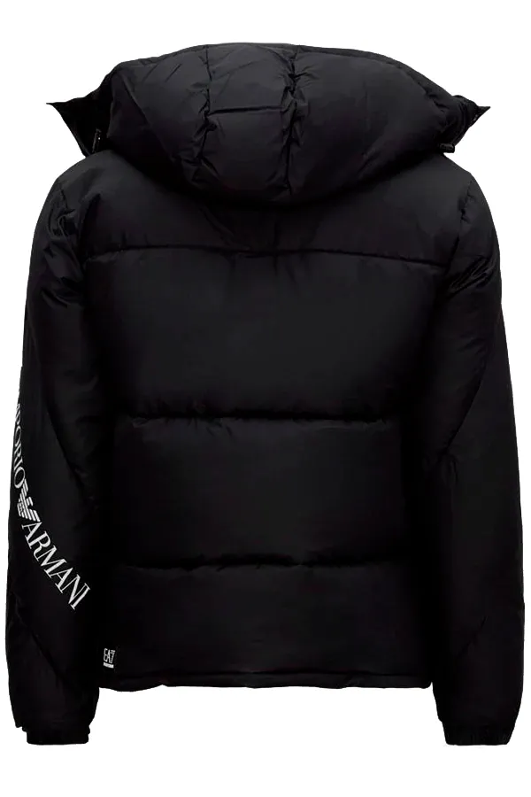 Armani EA7 Winter Hooded Puffer Jacket Black