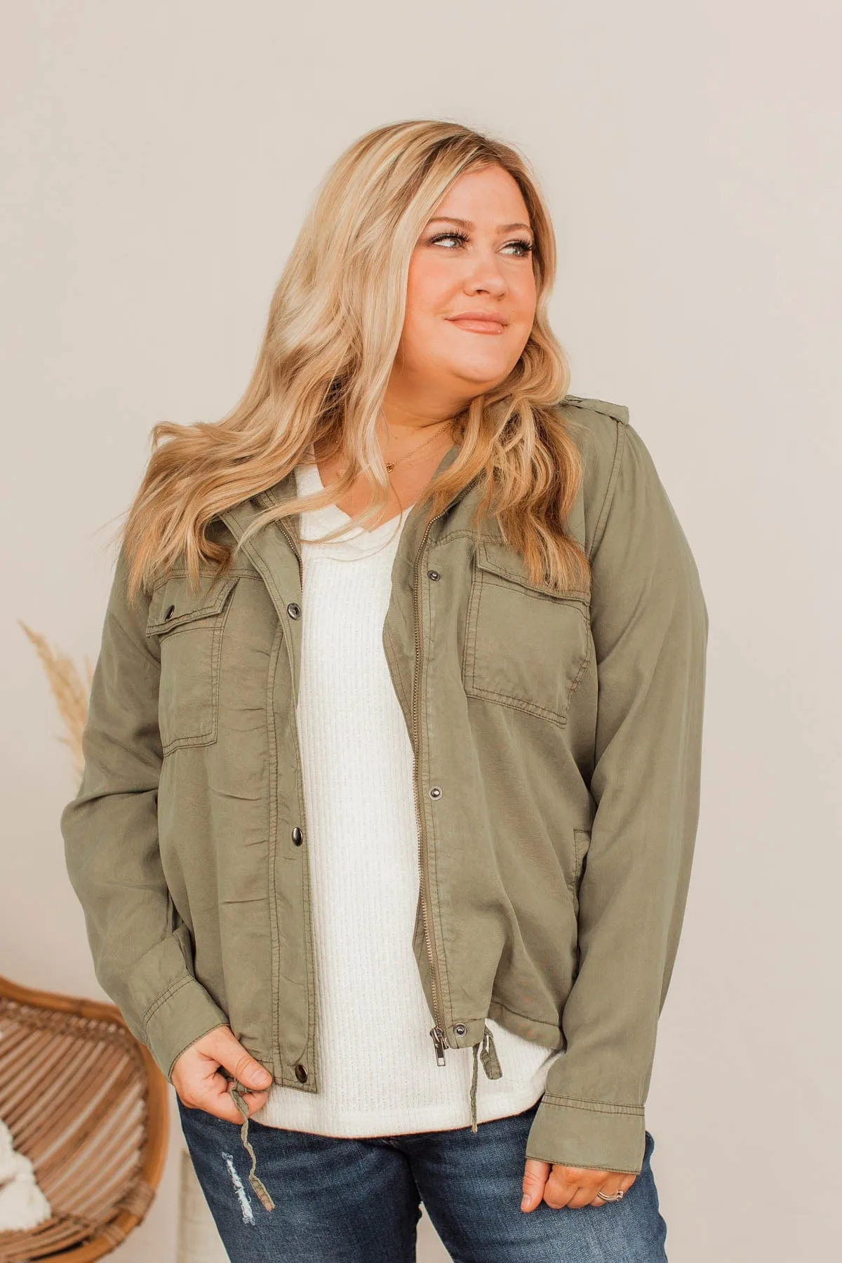 Aspire To Be Authentic Lightweight Jacket- Olive