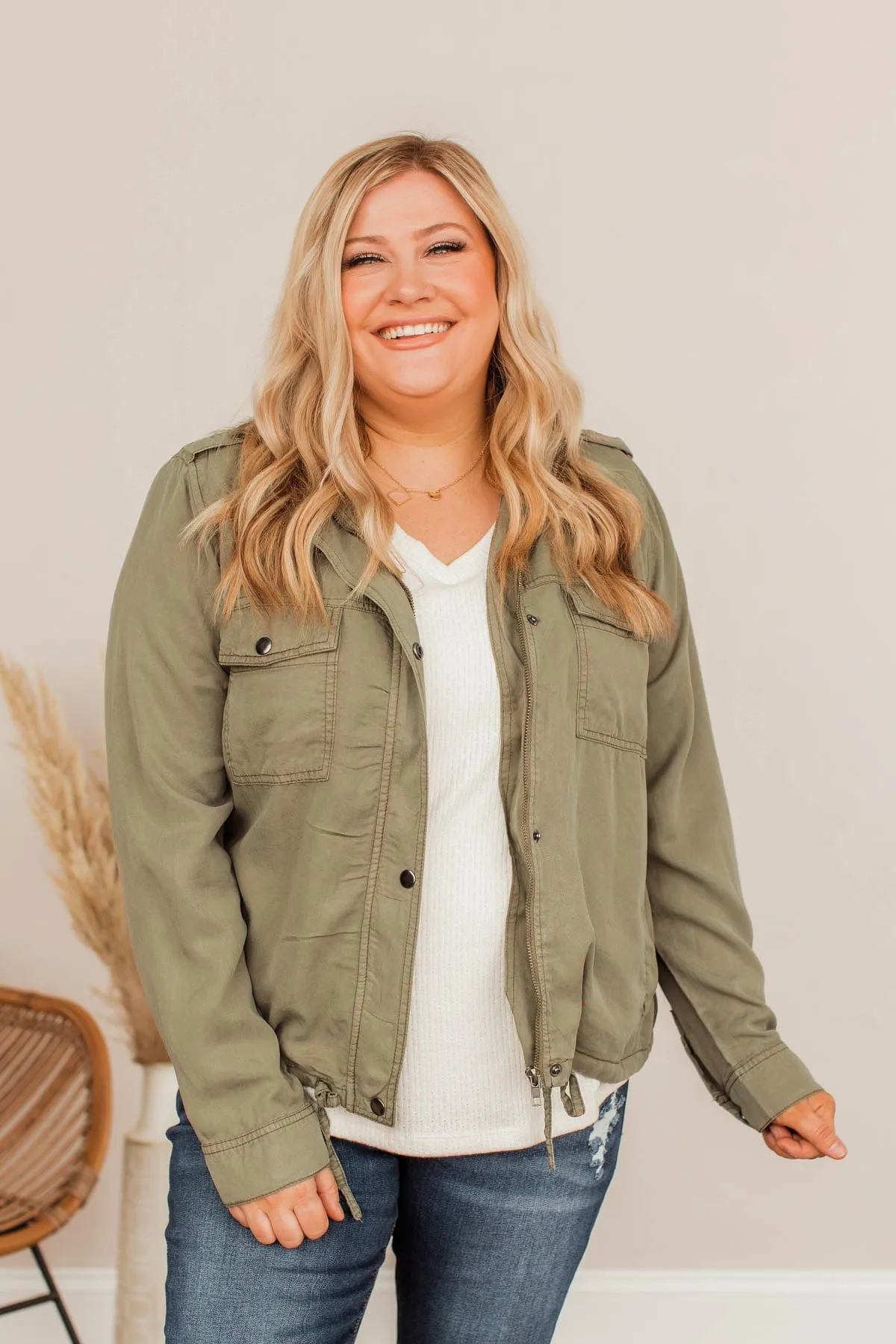 Aspire To Be Authentic Lightweight Jacket- Olive