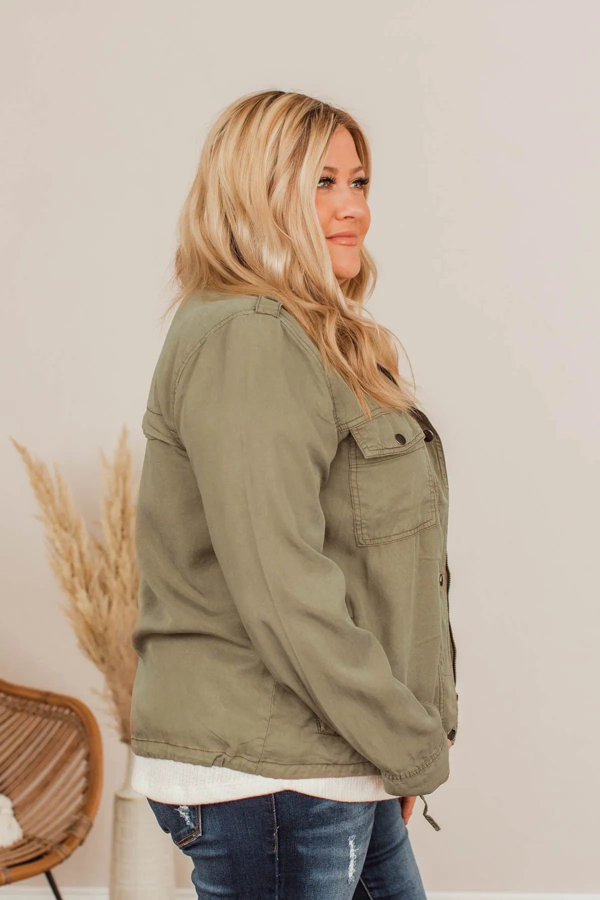 Aspire To Be Authentic Lightweight Jacket- Olive