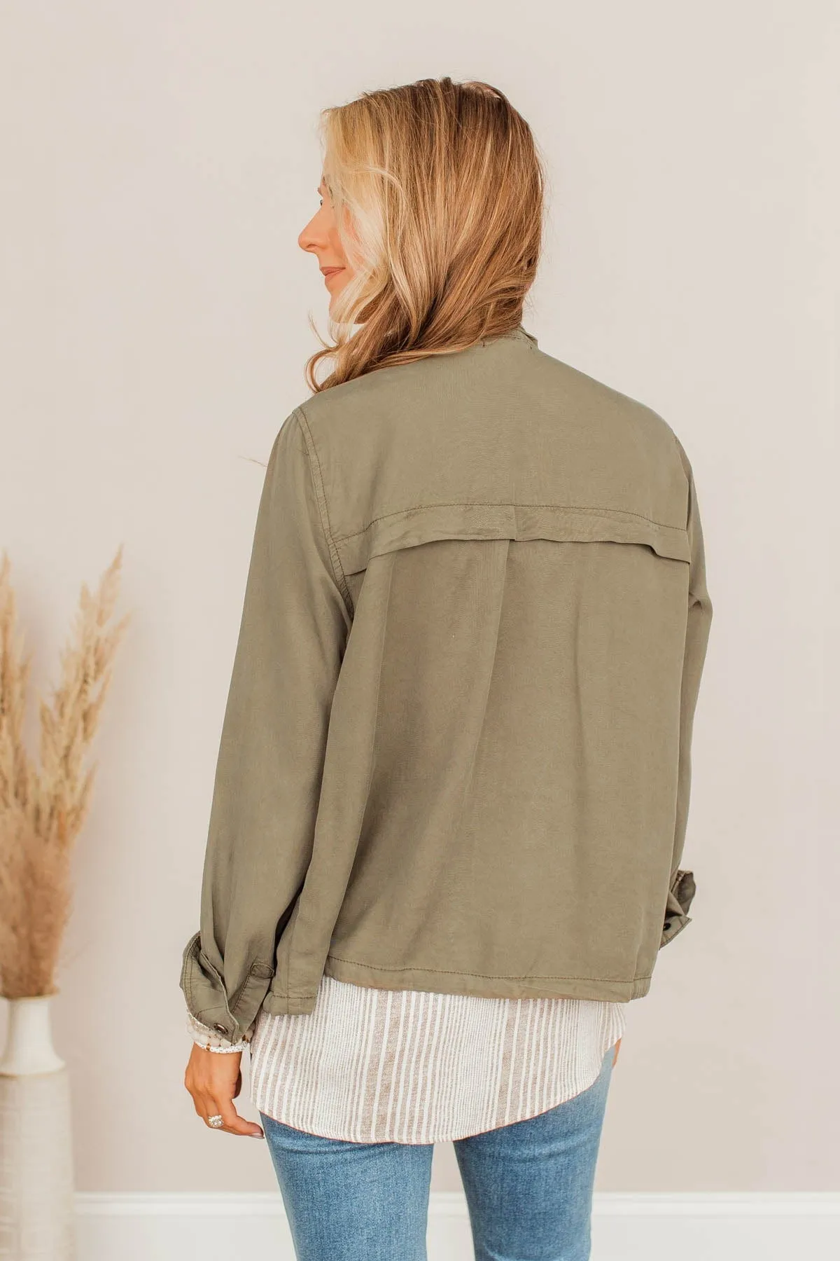 Aspire To Be Authentic Lightweight Jacket- Olive