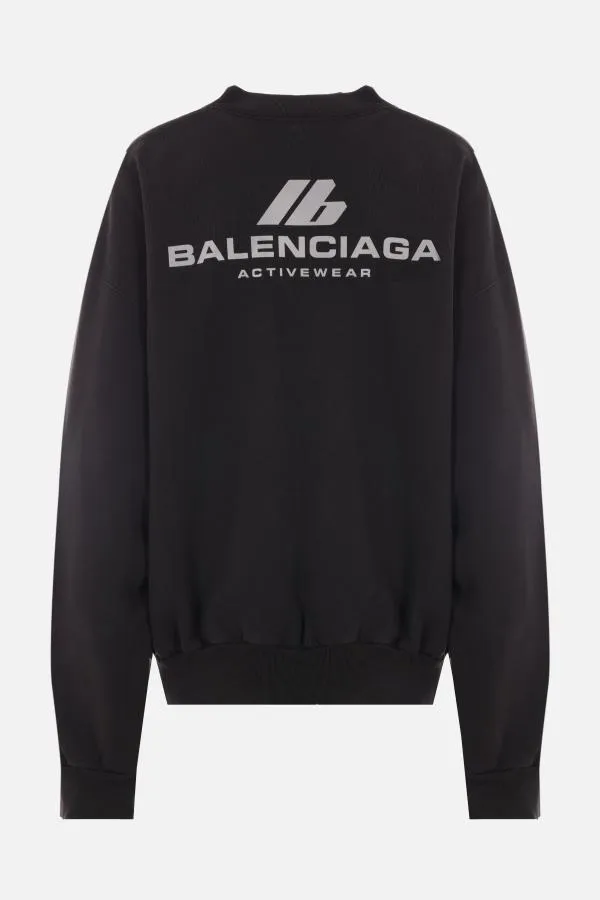 BALENCIAGA  |Crew Neck Plain Cotton Logo Hoodies & Sweatshirts