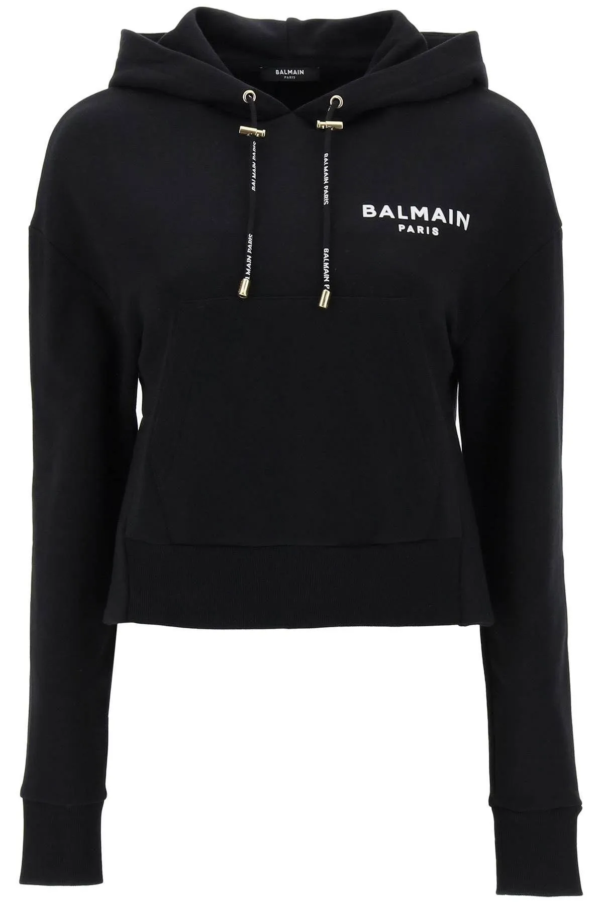 BALMAIN  |Plain Cotton Logo Hoodies & Sweatshirts