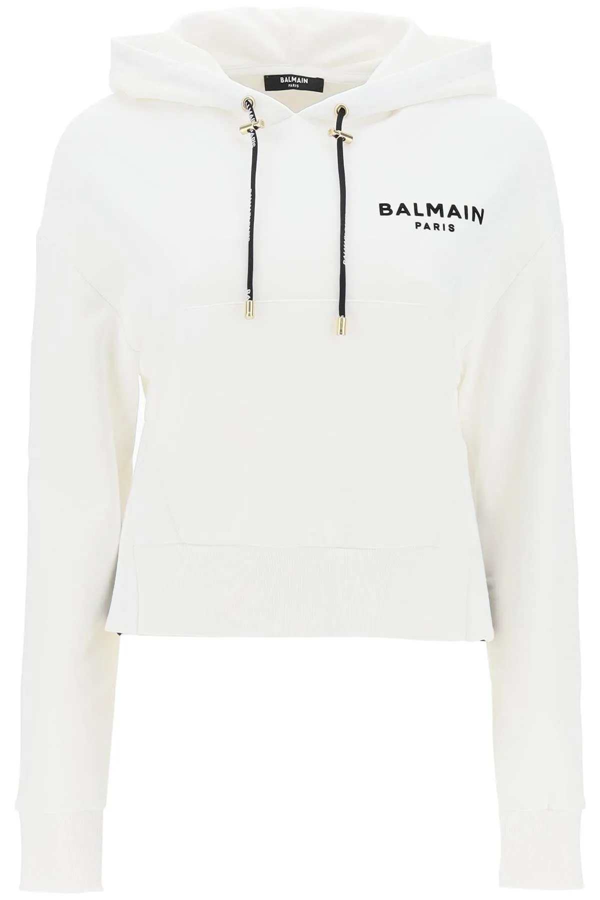 BALMAIN  |Plain Cotton Logo Hoodies & Sweatshirts