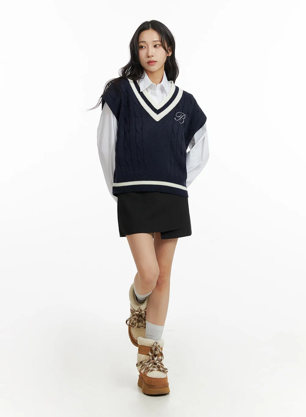 Basic Wraparound Mini Skirt CF415