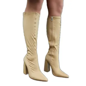 Beige high heel boots by Kemp