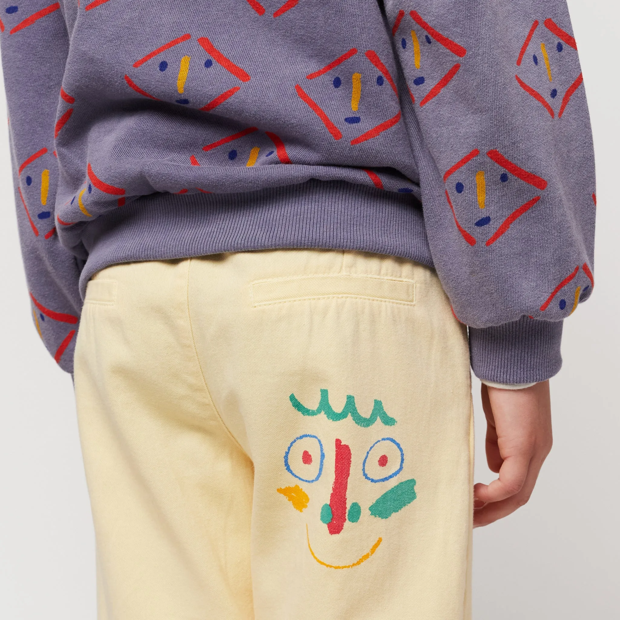 Bobo Choses Child Masks All Over Hooded Sweatshirt Prussian Blue