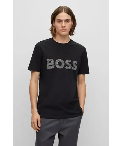 Boss Cotton-jersey T-shirt with logo detail