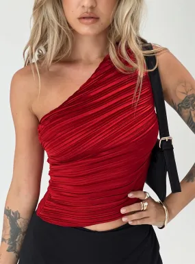 Brinstead One Shoulder Top Red