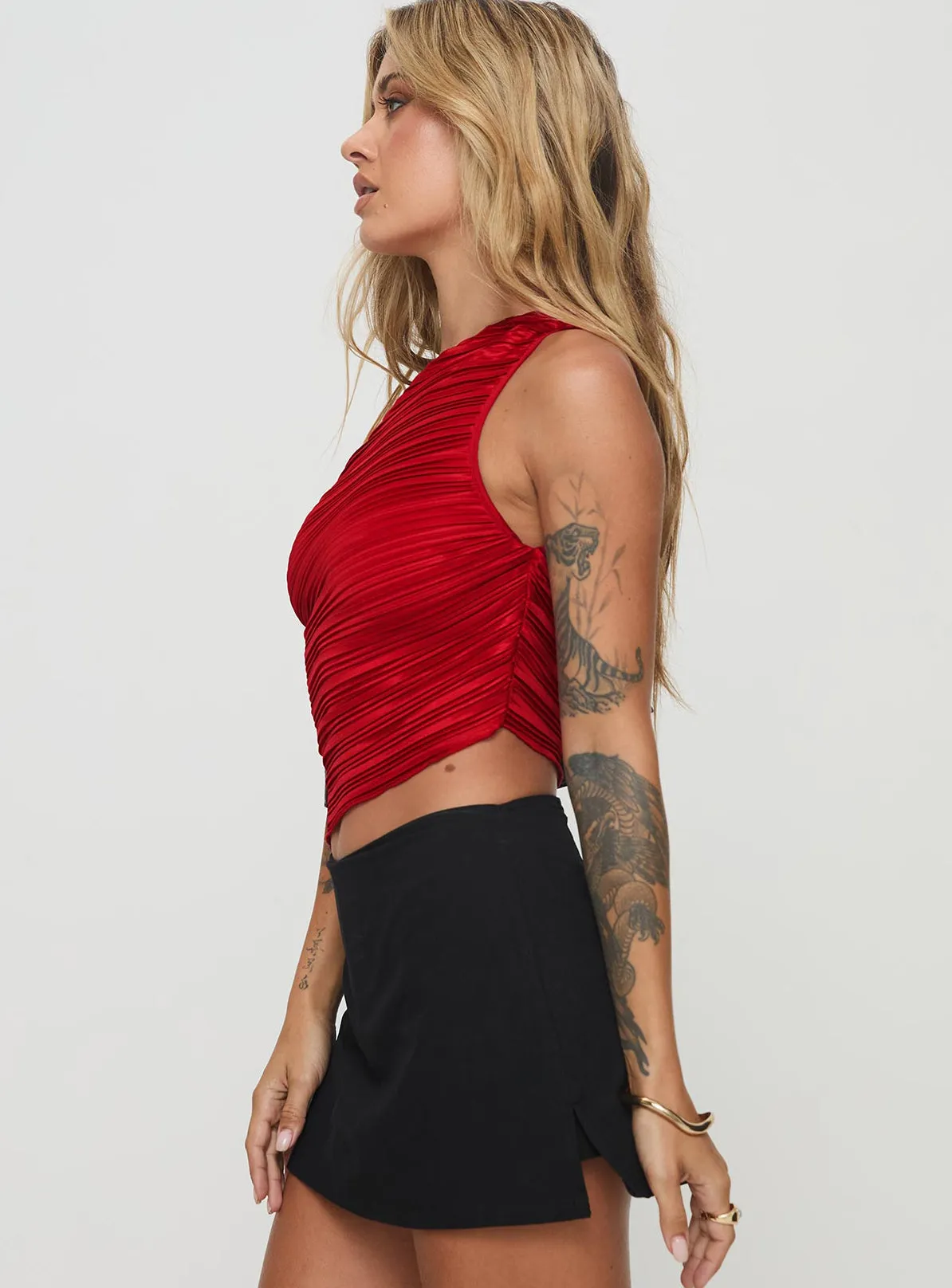 Brinstead One Shoulder Top Red