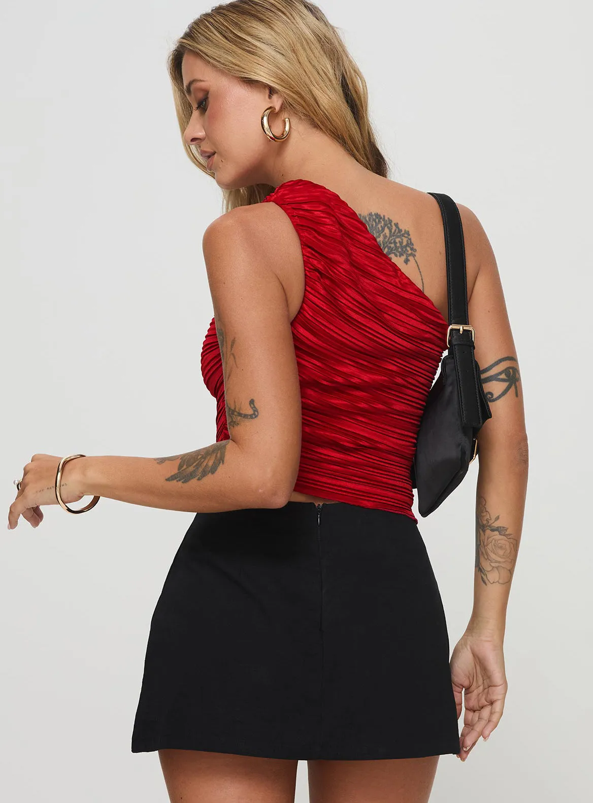 Brinstead One Shoulder Top Red