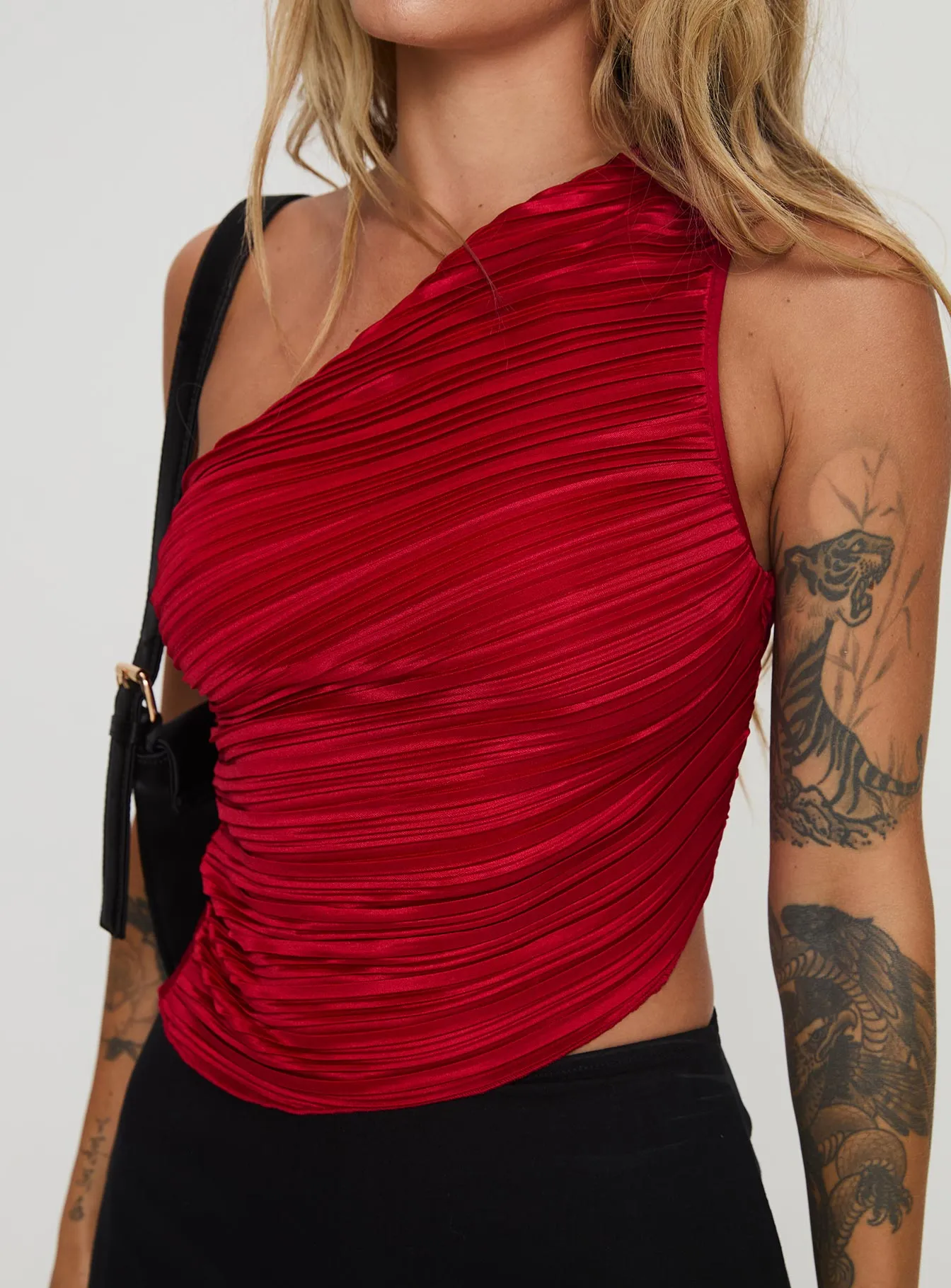 Brinstead One Shoulder Top Red