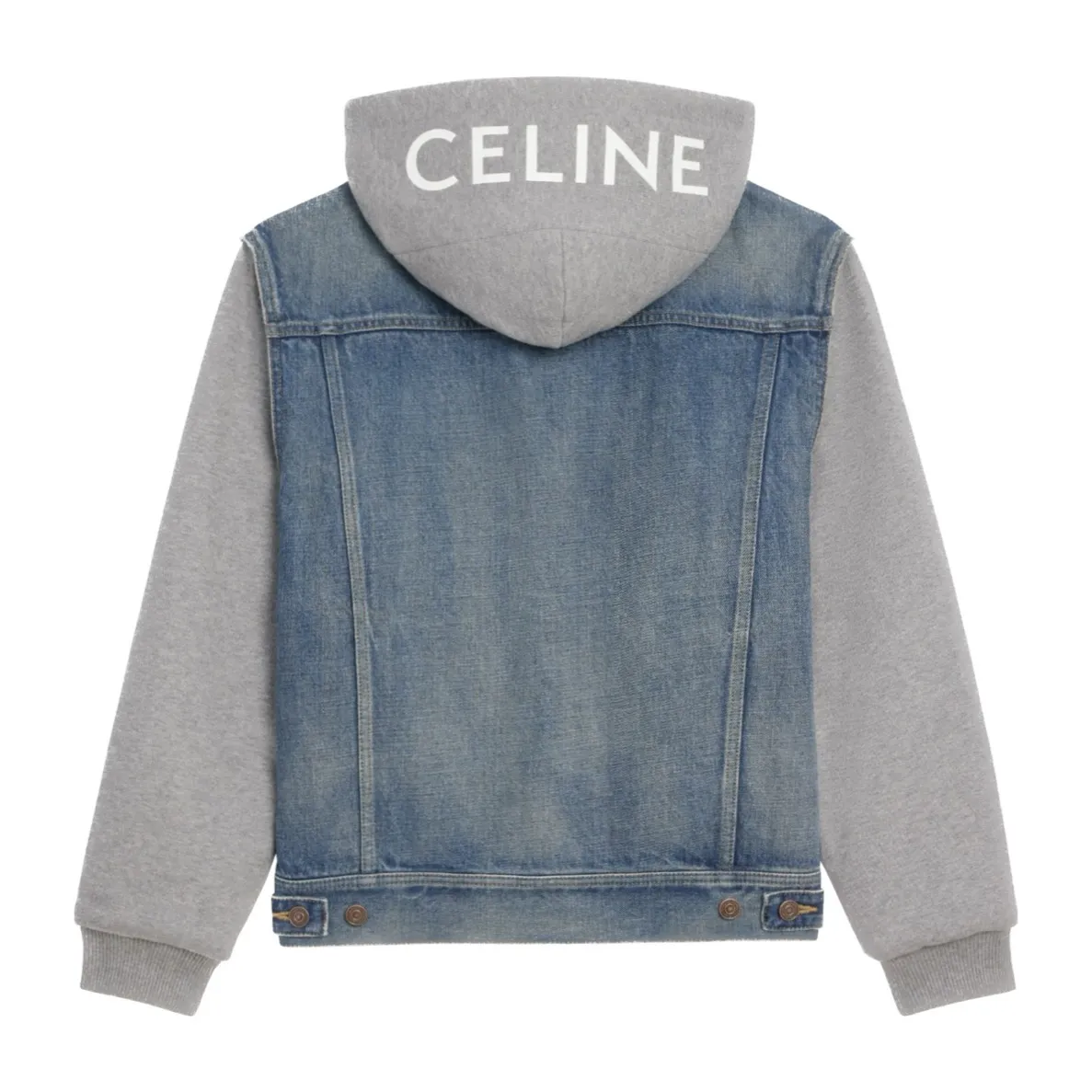 CELINE  |Unisex Denim Long Sleeves Cotton Logo Hoodies & Sweatshirts