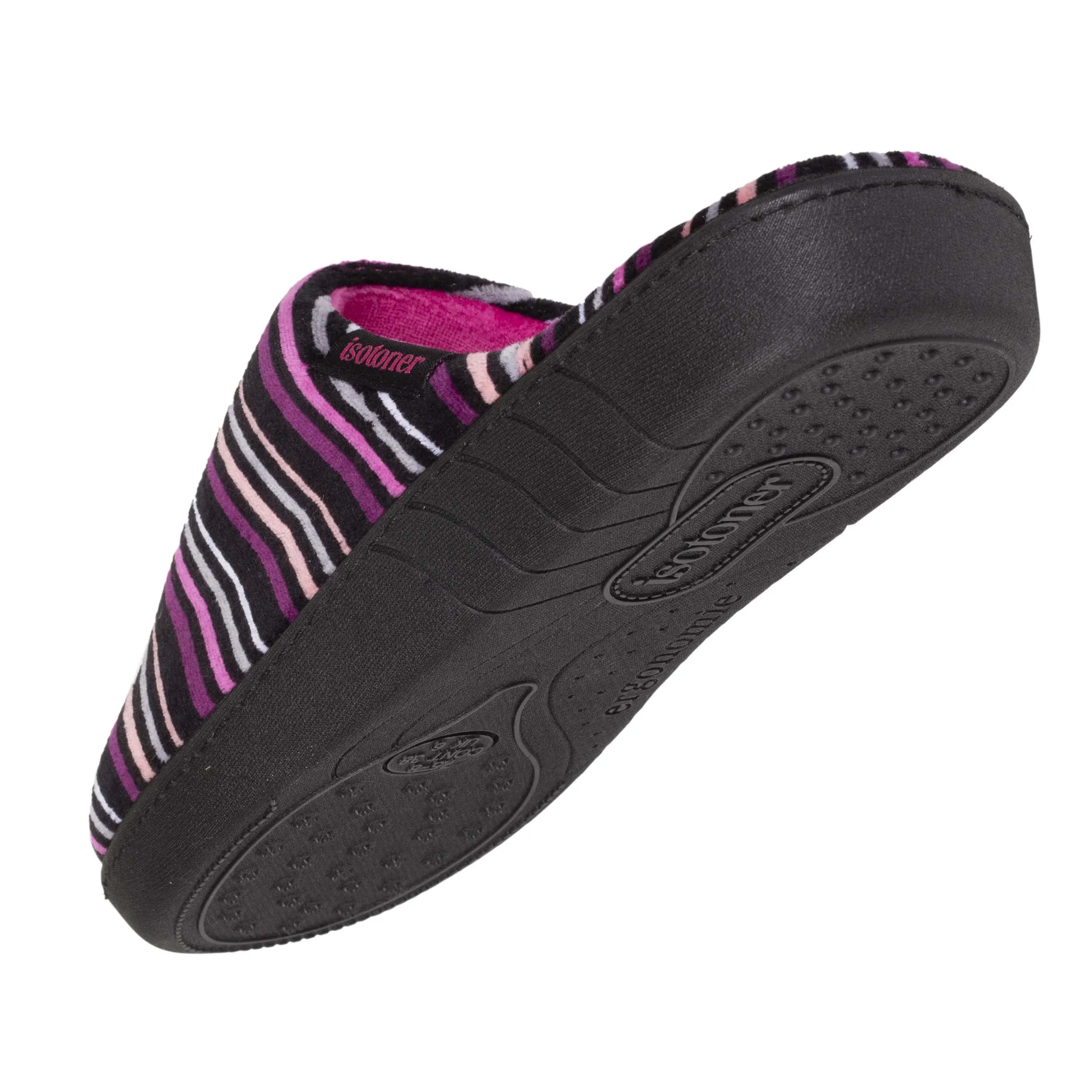 Chaussons mules Femme Rayures Fuschia