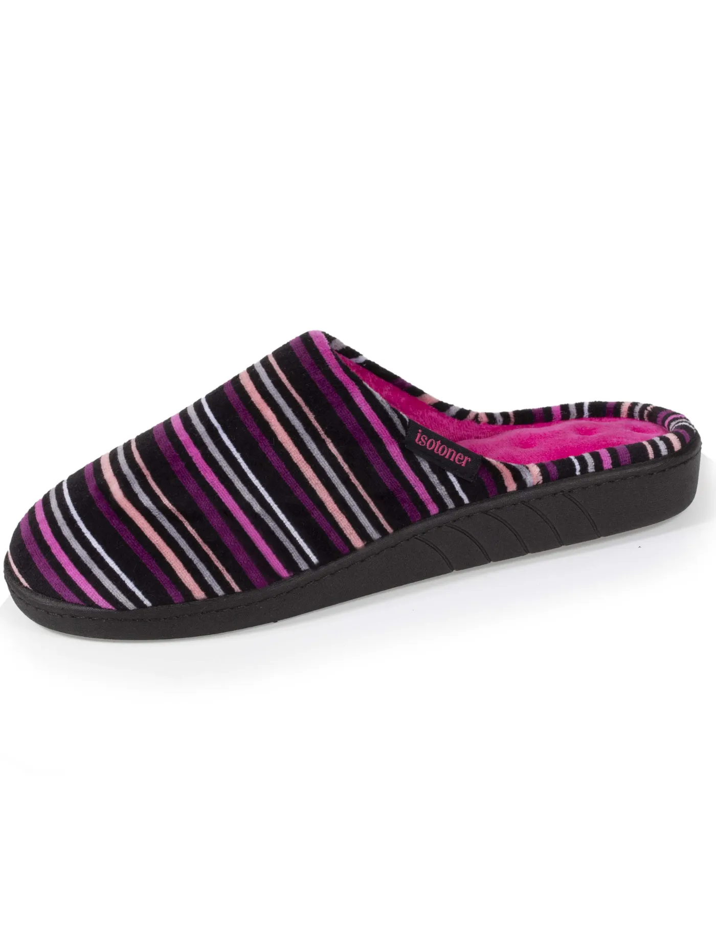 Chaussons mules Femme Rayures Fuschia