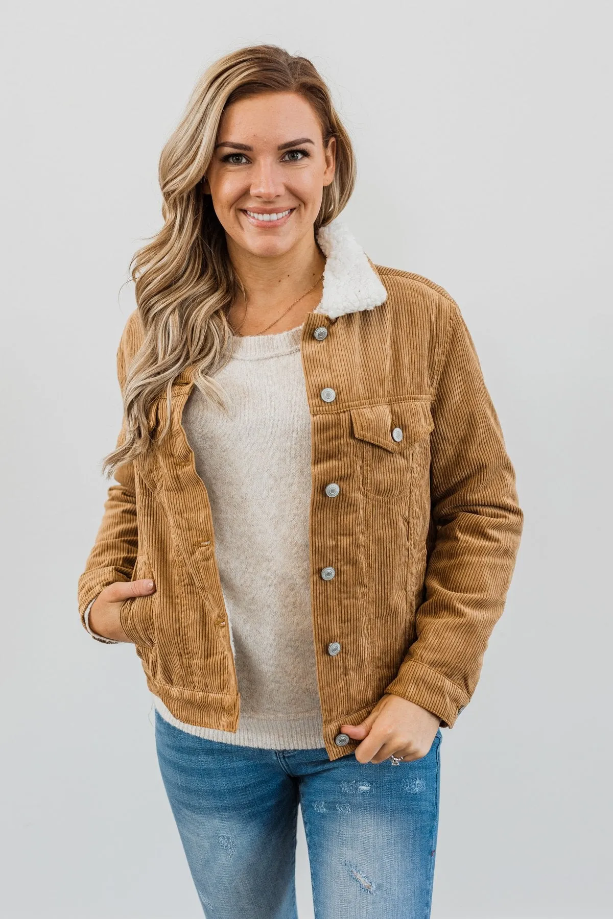 Close To My Heart Corduroy Jacket- Camel