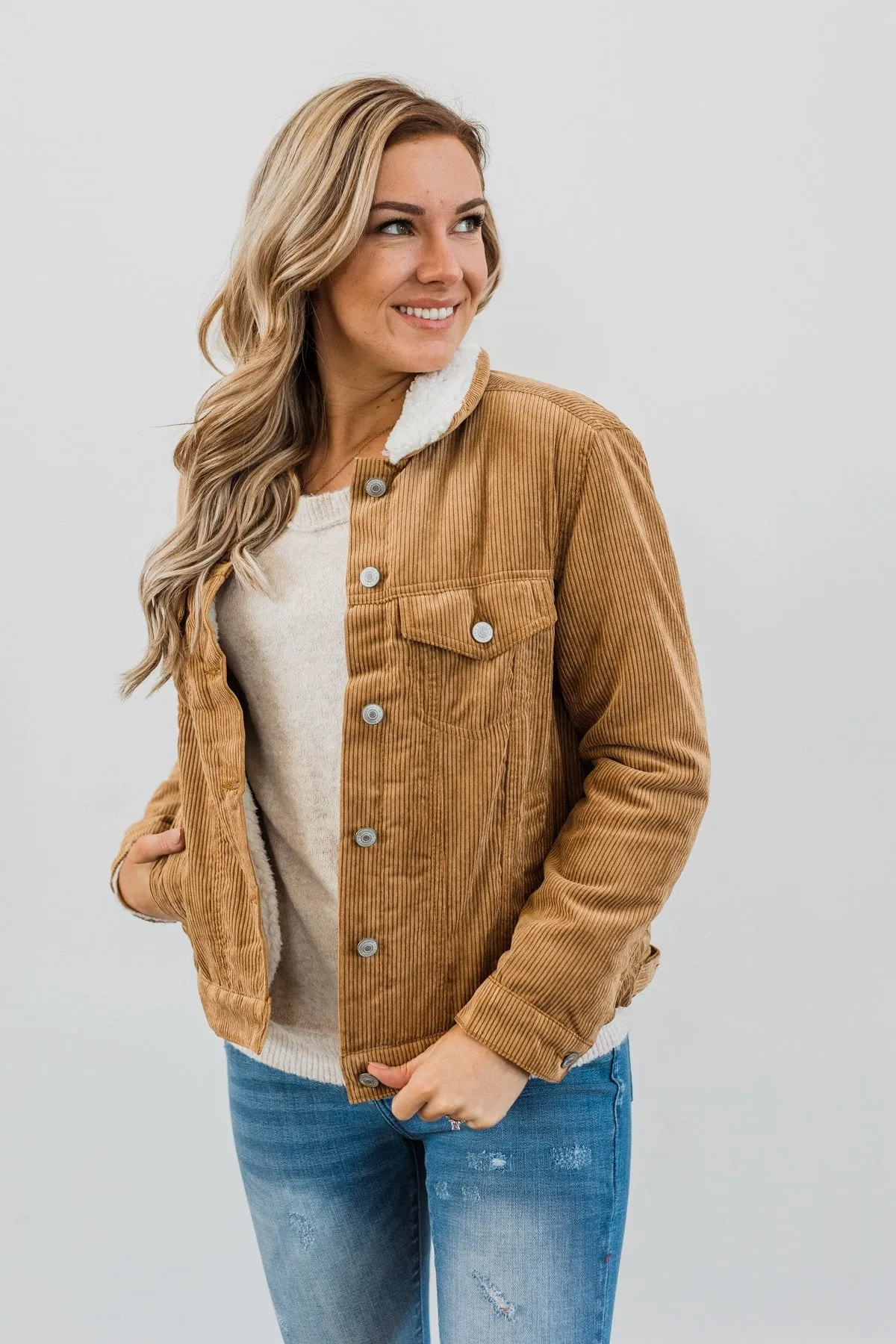 Close To My Heart Corduroy Jacket- Camel