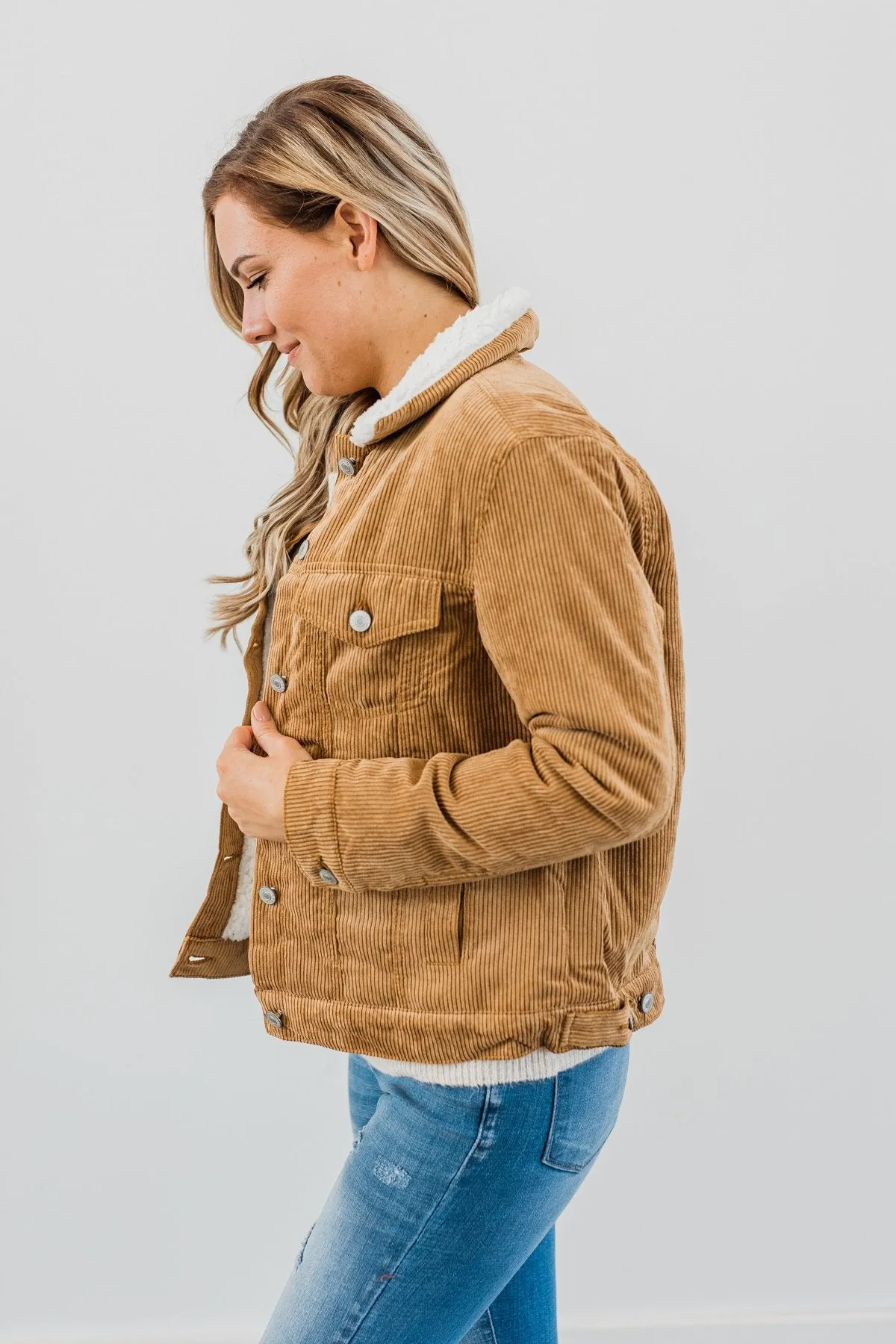 Close To My Heart Corduroy Jacket- Camel