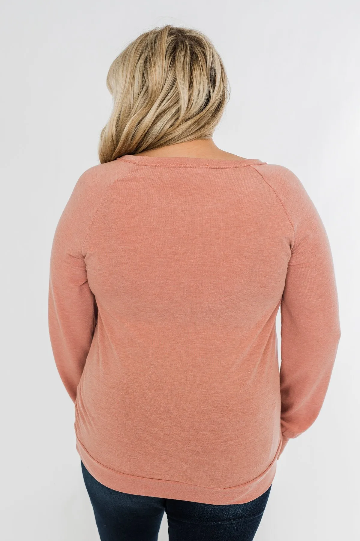 Come Along With Me Pullover Top- Peach