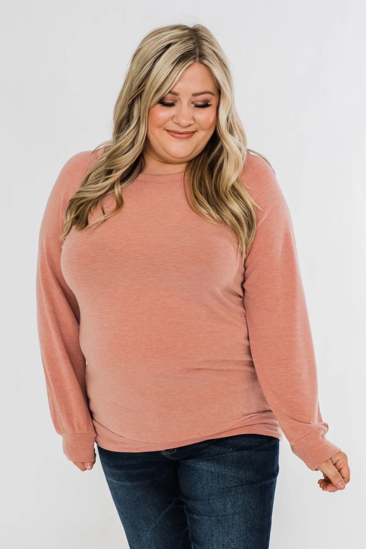 Come Along With Me Pullover Top- Peach