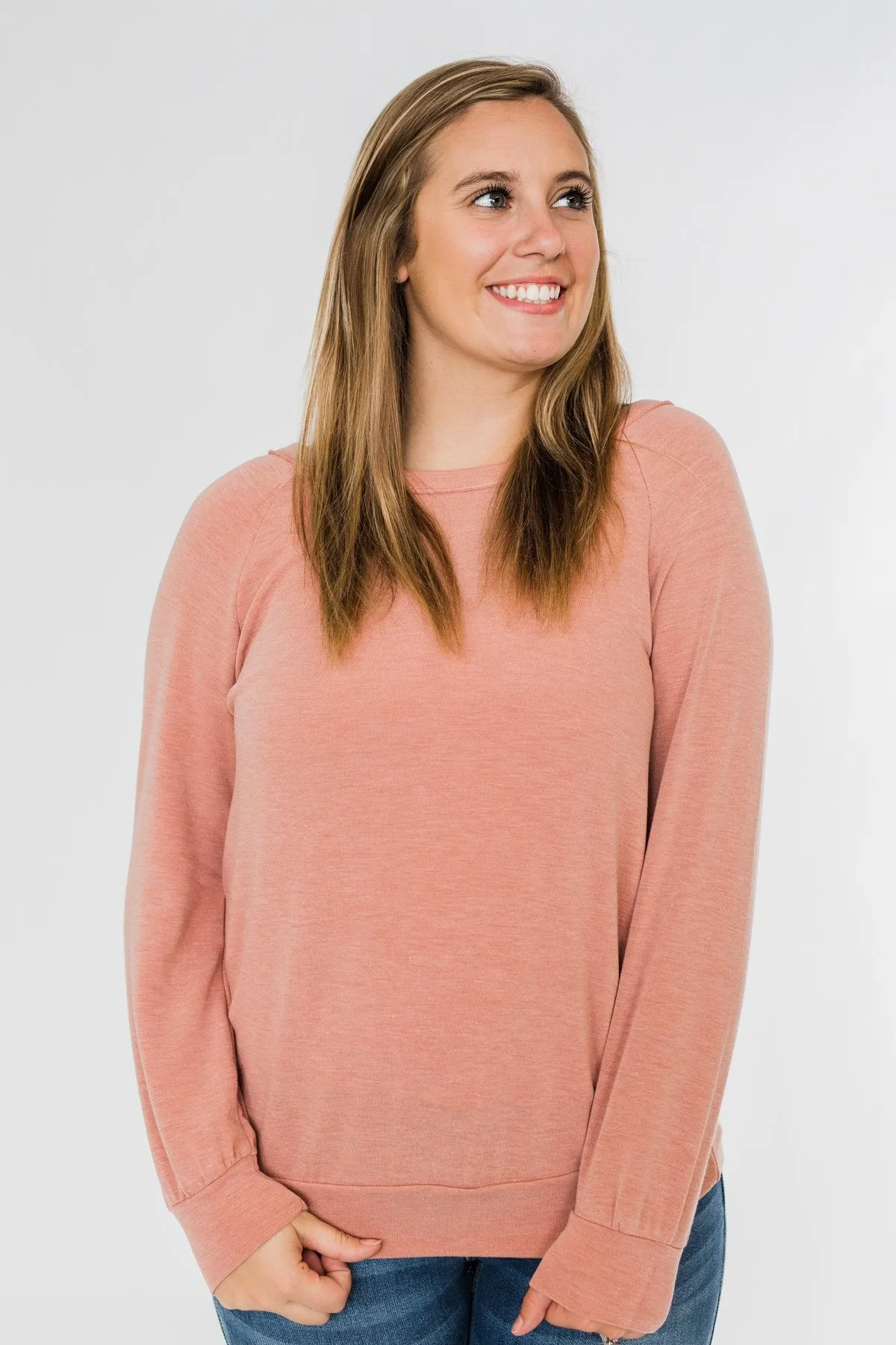 Come Along With Me Pullover Top- Peach