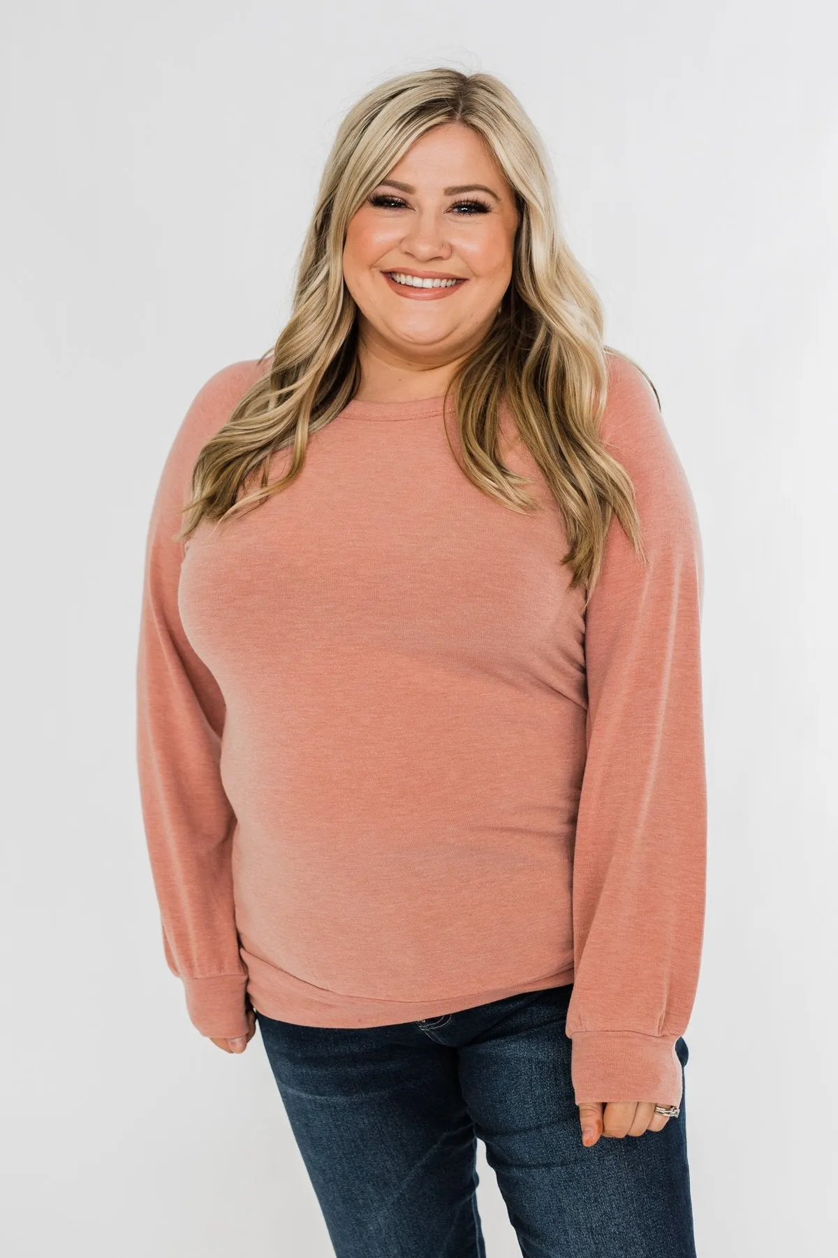 Come Along With Me Pullover Top- Peach