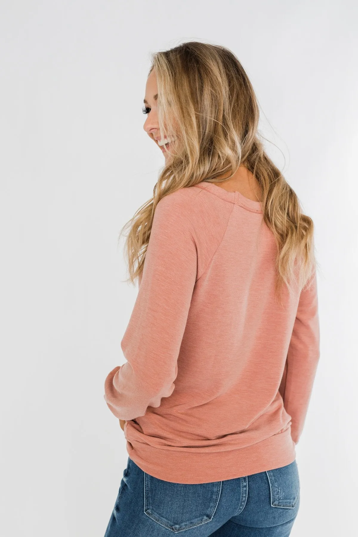 Come Along With Me Pullover Top- Peach