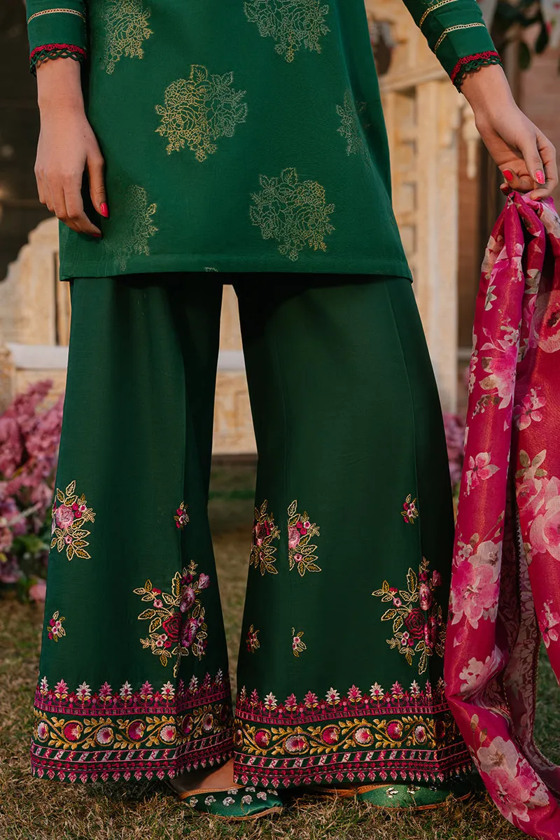 Cross Stitch Eid Lawn Unstitched Embroidered 3Pc Suit D-09 Opulent Green