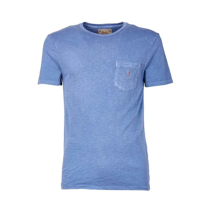  DELAVE' CUSTOM SLIM T-SHIRT WITH POCKET  Man Carson Blue