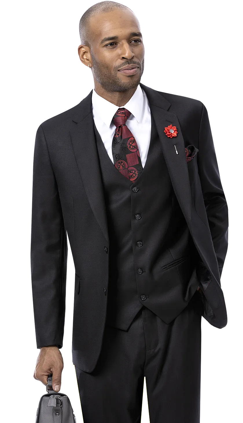 EJ Samuel Black Modern Fit Suit M18022