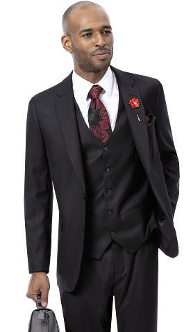 EJ Samuel Black Modern Fit Suit M18022