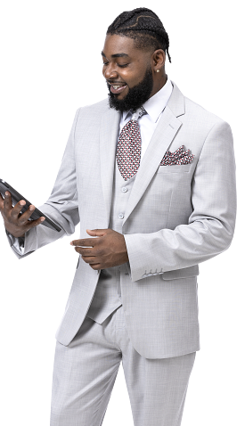 EJ Samuel Gray Modern Fit Suit M18022