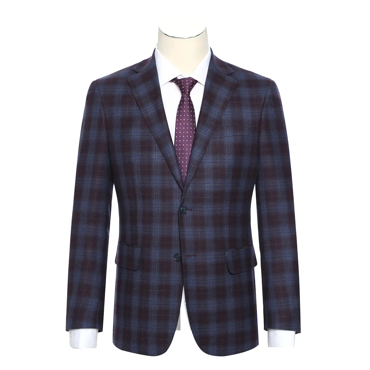 ENGLISH LAUNDRY Blue with Black Check Wool Suit 62-67-750