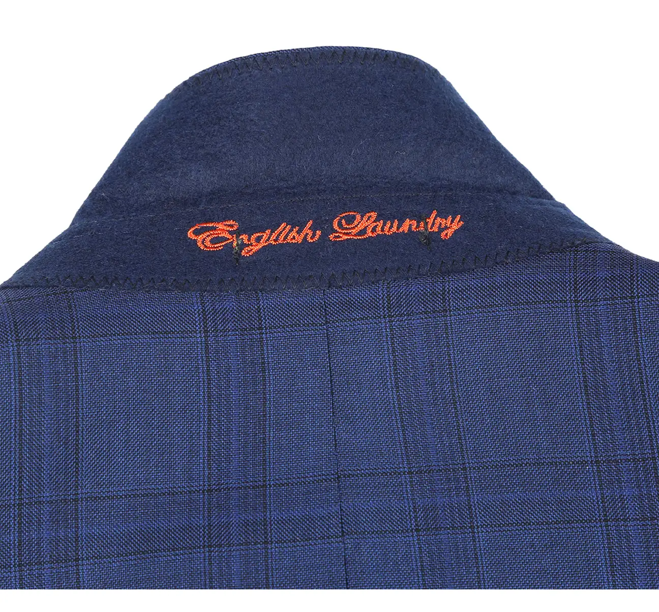 ENGLISH LAUNDRY Midnight Blue Check Wool Blend Suit 52-56-412